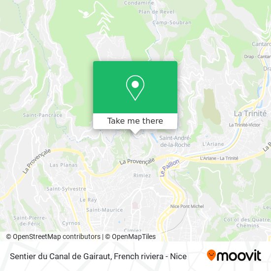 Mapa Sentier du Canal de Gairaut