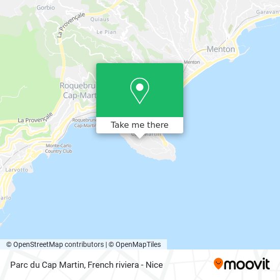 Parc du Cap Martin map