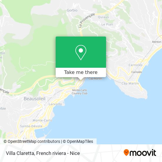 Mapa Villa Claretta