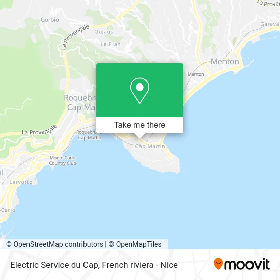 Electric Service du Cap map