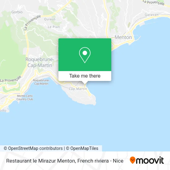 Restaurant le Mirazur Menton map