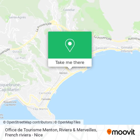 Mapa Office de Tourisme Menton, Riviera & Merveilles