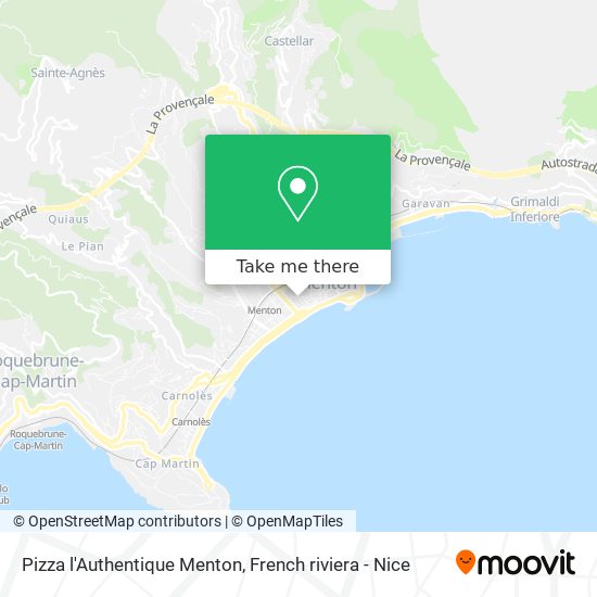 Pizza l'Authentique Menton map