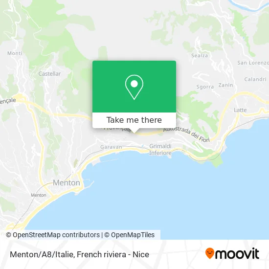 Menton/A8/Italie map