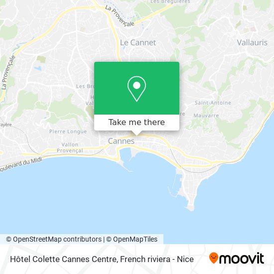 Hôtel Colette Cannes Centre map