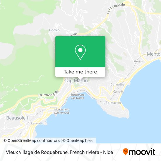 Mapa Vieux village de Roquebrune