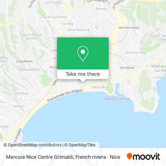 Mercure Nice Centre Grimaldi map