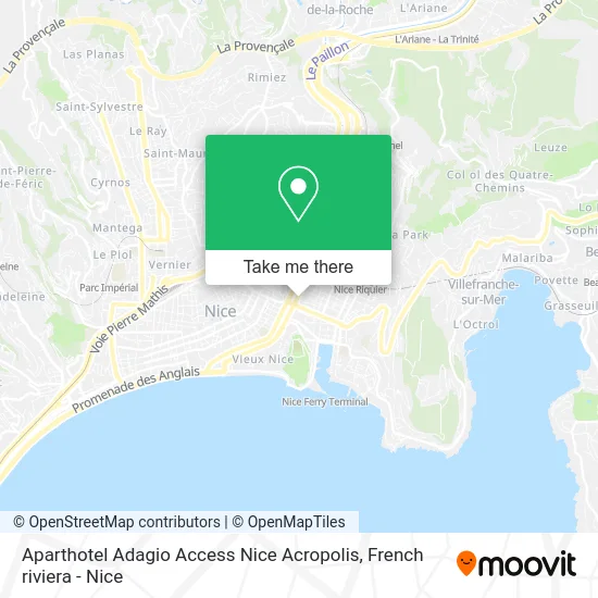 Aparthotel Adagio Access Nice Acropolis map