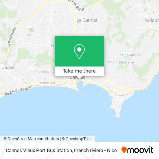 Cannes Vieux Port Bus Station map