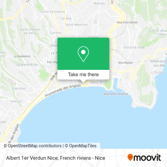 Albert 1er Verdun Nice map