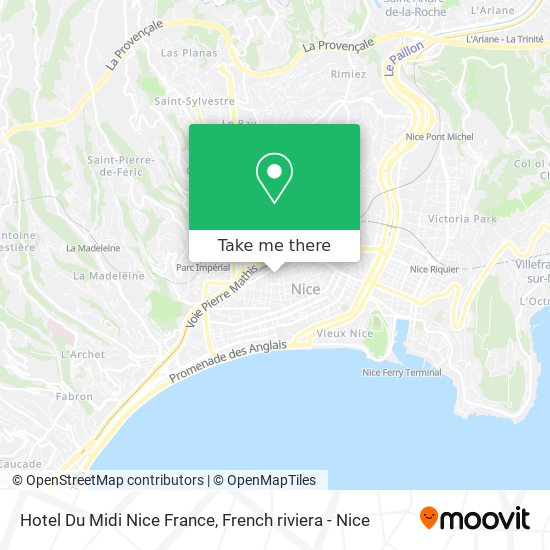 Mapa Hotel Du Midi Nice France