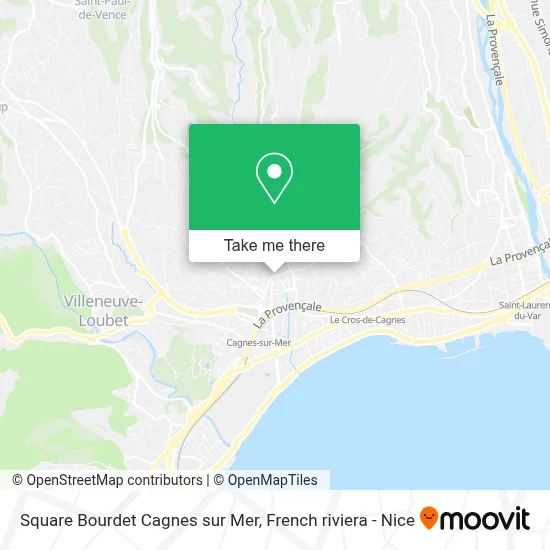 Square Bourdet Cagnes sur Mer map