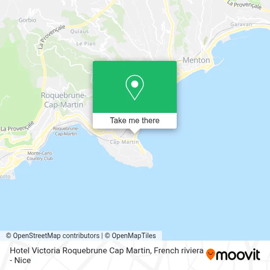 Hotel Victoria Roquebrune Cap Martin map