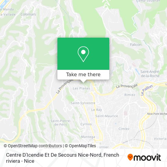 Mapa Centre D'Icendie Et De Secours Nice-Nord