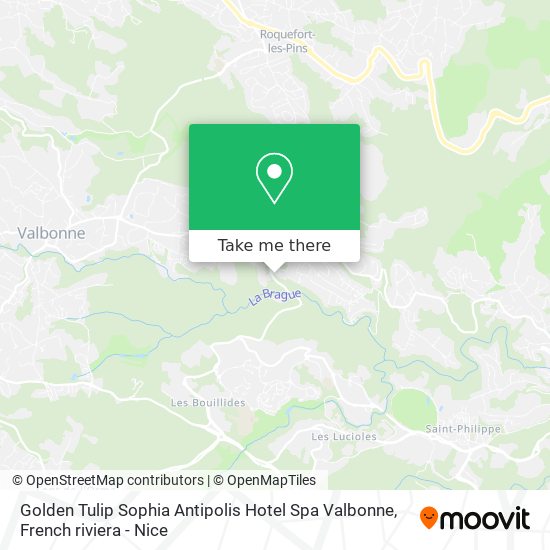 Mapa Golden Tulip Sophia Antipolis Hotel Spa Valbonne