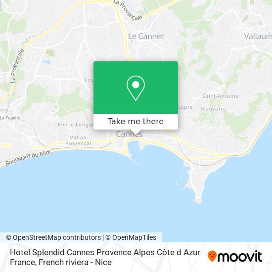 Hotel Splendid Cannes Provence Alpes Côte d Azur France map