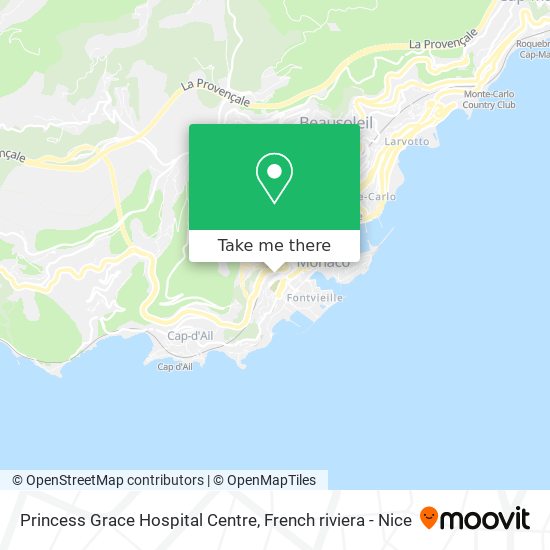 Mapa Princess Grace Hospital Centre