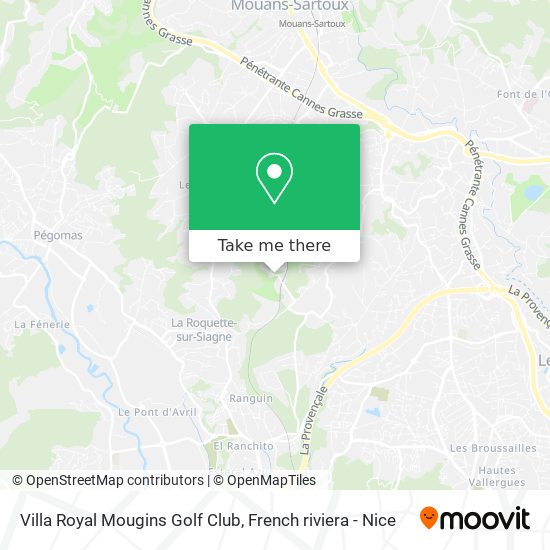 Villa Royal Mougins Golf Club map