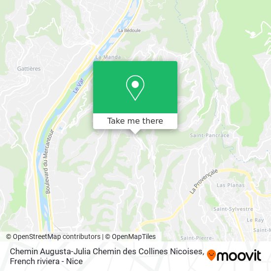 Chemin Augusta-Julia Chemin des Collines Nicoises map