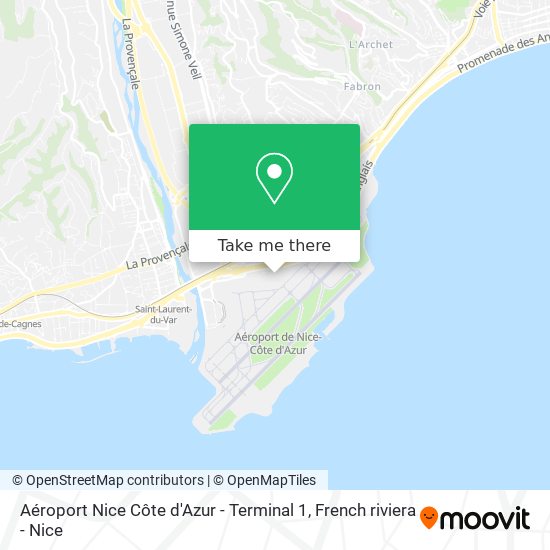 Mapa Aéroport Nice Côte d'Azur - Terminal 1