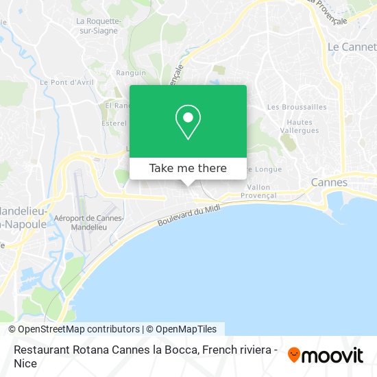 Restaurant Rotana Cannes la Bocca map