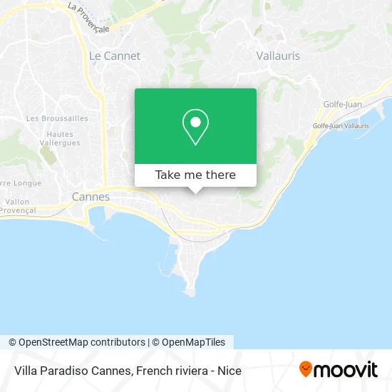 Villa Paradiso Cannes map