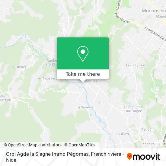 Orpi Agde la Siagne Immo Pégomas map