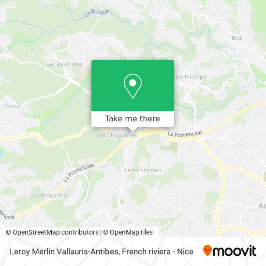 Leroy Merlin Vallauris-Antibes map