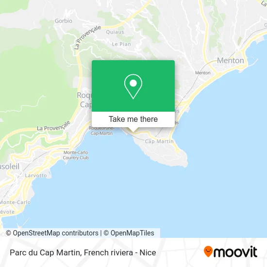 Parc du Cap Martin map