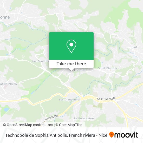 Mapa Technopole de Sophia Antipolis