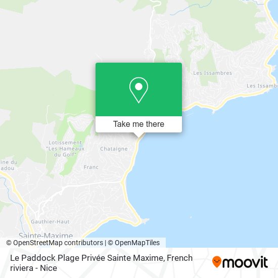 Le Paddock Plage Privée Sainte Maxime map