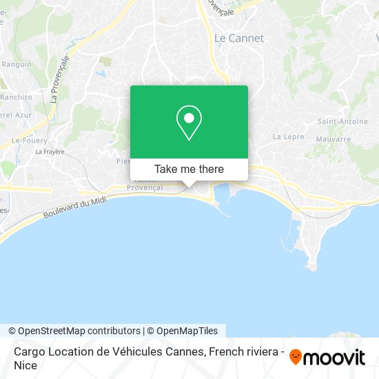 Cargo Location de Véhicules Cannes map