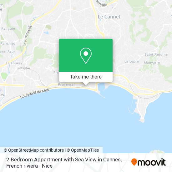 2 Bedroom Appartment with Sea View in Cannes map