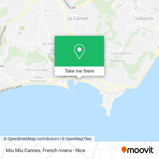 Mapa Miu Miu Cannes