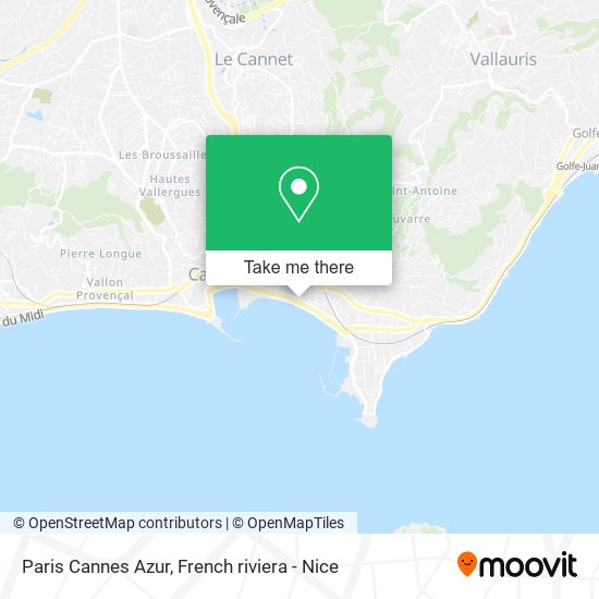 Mapa Paris Cannes Azur