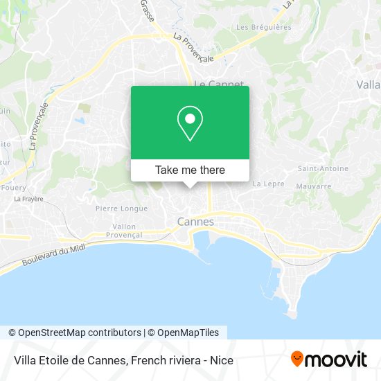 Mapa Villa Etoile de Cannes