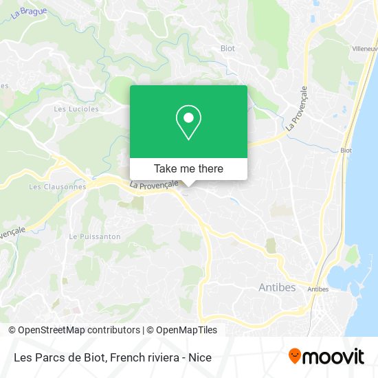 Les Parcs de Biot map