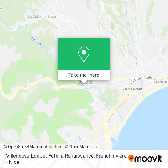 Mapa Villeneuve-Loubet Fête la Renaissance