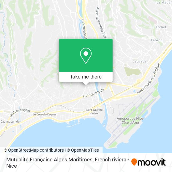 Mapa Mutualité Française Alpes Maritimes