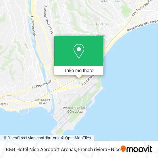 B&B Hotel Nice Aéroport Arénas map