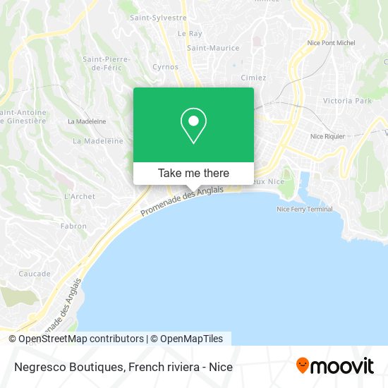 Negresco Boutiques map