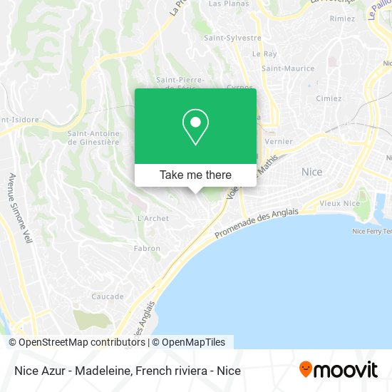 Mapa Nice Azur - Madeleine