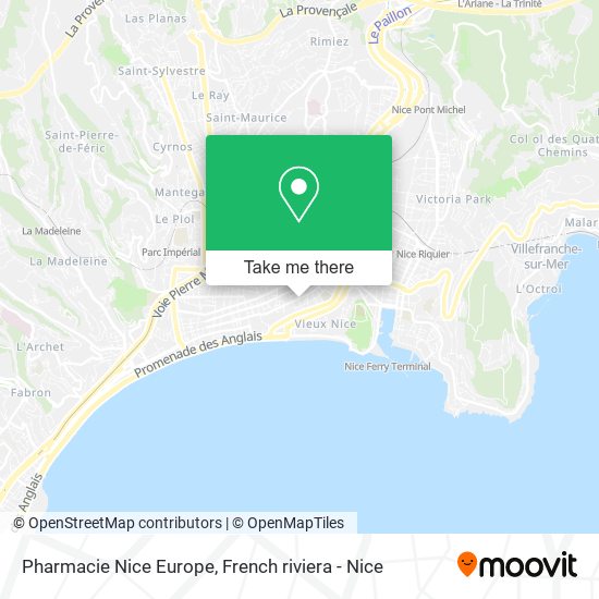 Pharmacie Nice Europe map