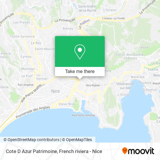 Cote D Azur Patrimoine map