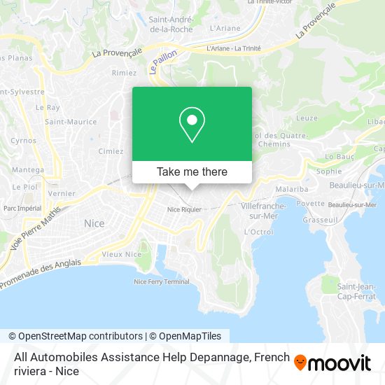 All Automobiles Assistance Help Depannage map