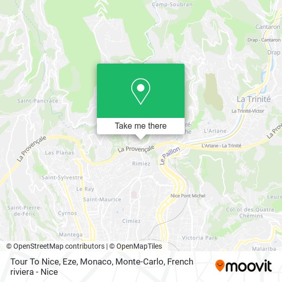 Tour To Nice, Eze, Monaco, Monte-Carlo map