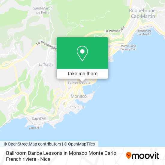 Ballroom Dance Lessons in Monaco Monte Carlo map