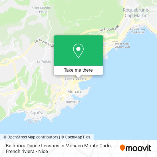 Ballroom Dance Lessons in Monaco Monte Carlo map
