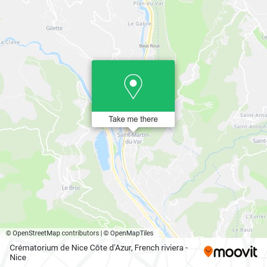 Crématorium de Nice Côte d'Azur map