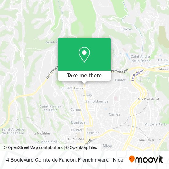 Mapa 4 Boulevard Comte de Falicon